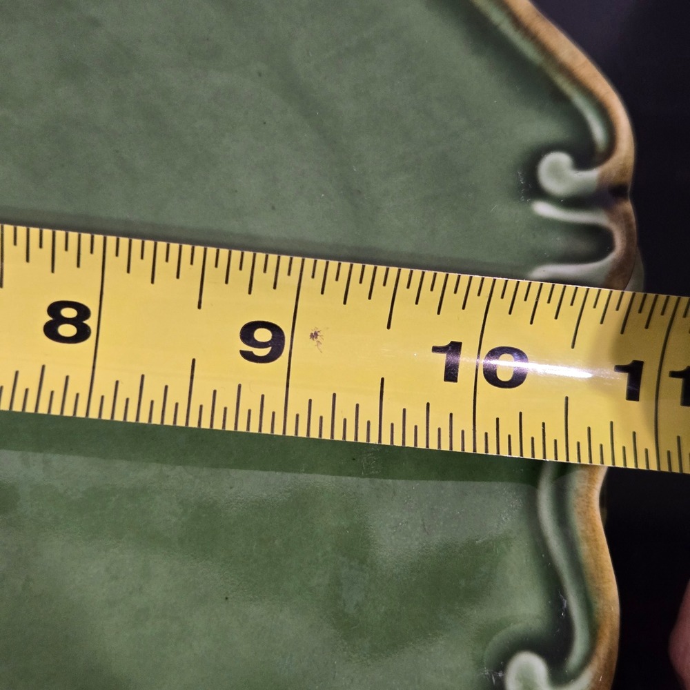 Set 6 Baum Bros Dinner Plates / platter Antique Collection Scalloped Green 10.5" - Picture 6 of 10